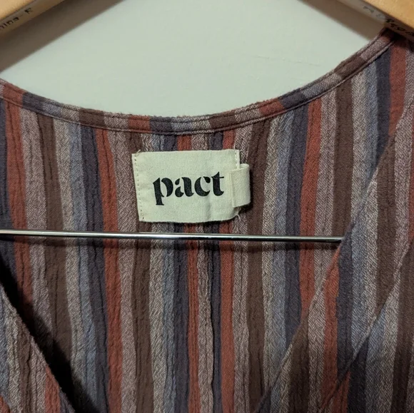 Pact Brown and Blue Striped Jumpsuit - Picture 3 of 4